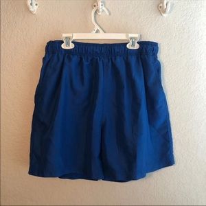 Men’s blue lined shorts swim trunks
